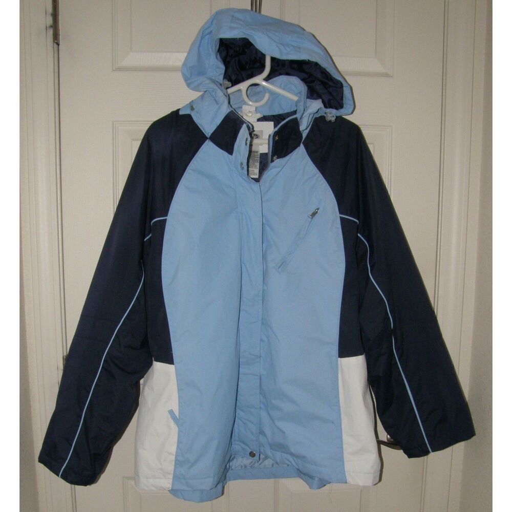 ATHLETIC WORKS Blue Plus Sz 3X (22/24) Removeable Hood Full Zip Coat Pockets